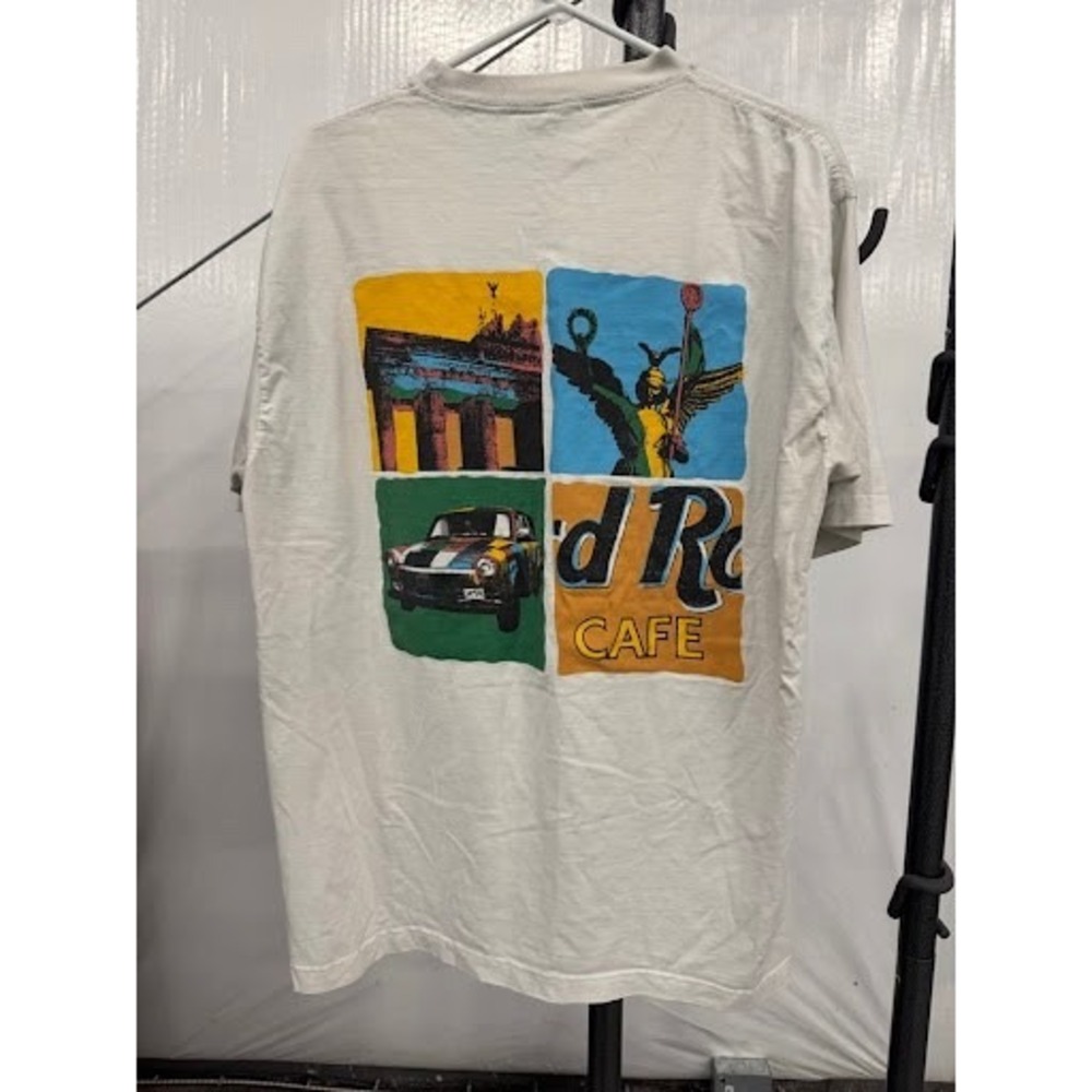 Vintage 90s Hard Rock Cafe Berlin Graphic T-Shirt Heavy Tee White XL
